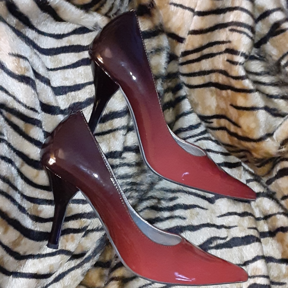 Charlotte Russe patent ombre pointed toe pumps